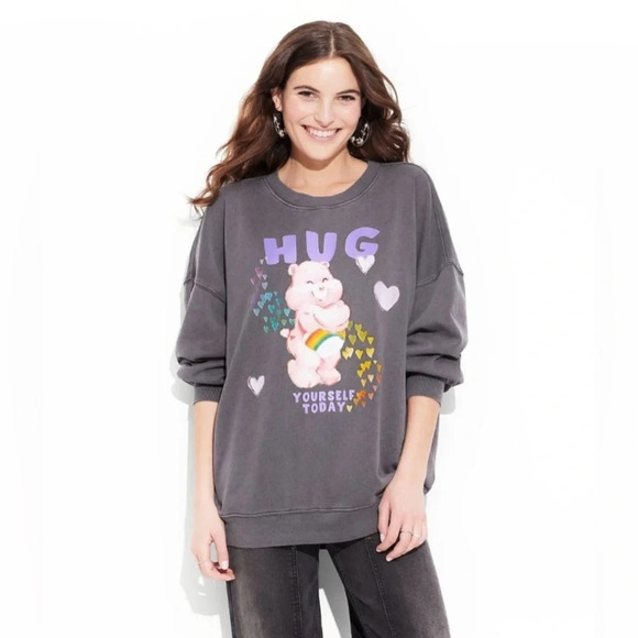 CARE BEARS Cheer Bear Hug Yourself Today Sweatshirt Cotton Poly. Small oversized - Picture 14 of 14